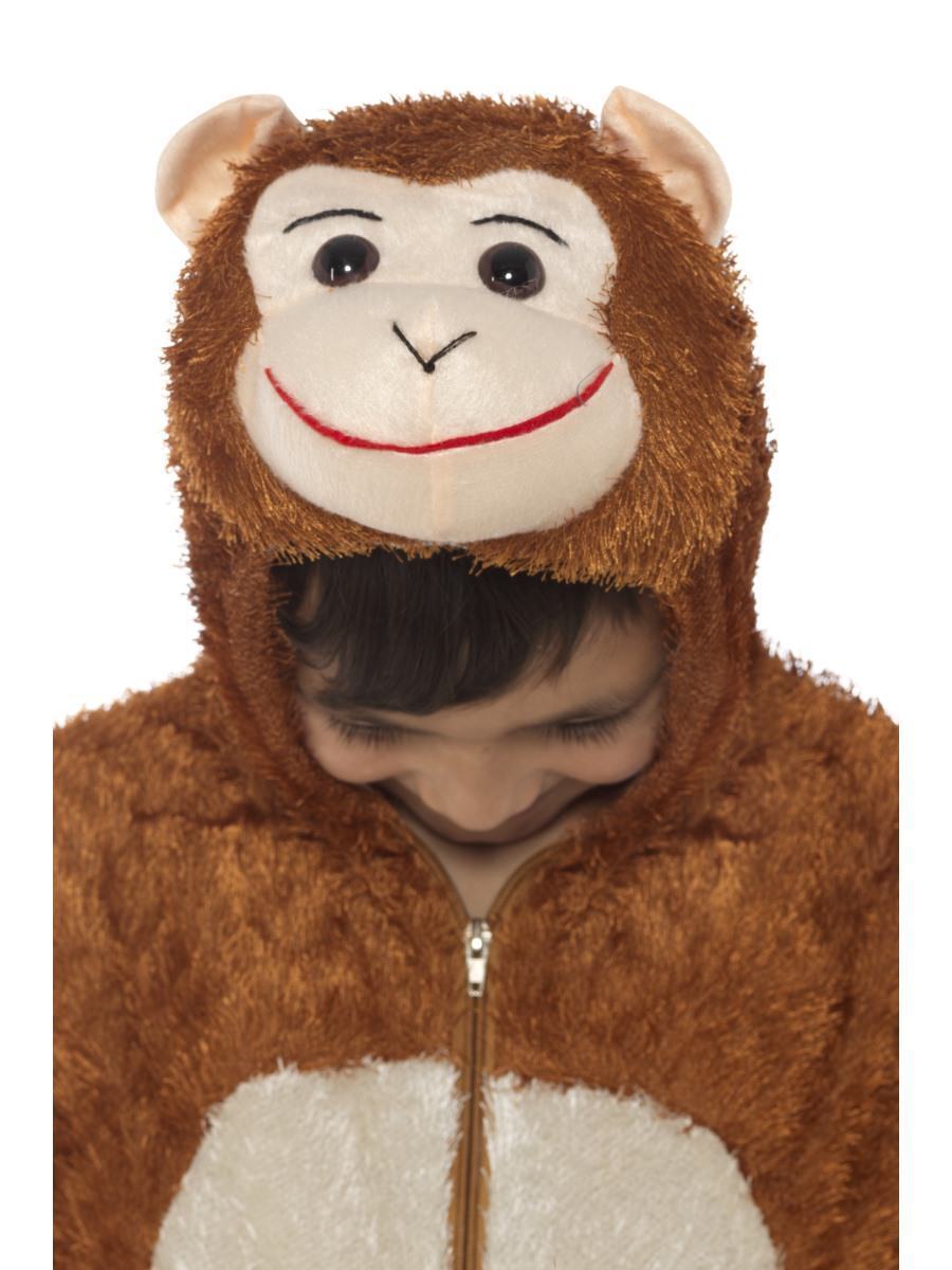 Monkey Costume Kids Brown Jumpsuit With Hood_3