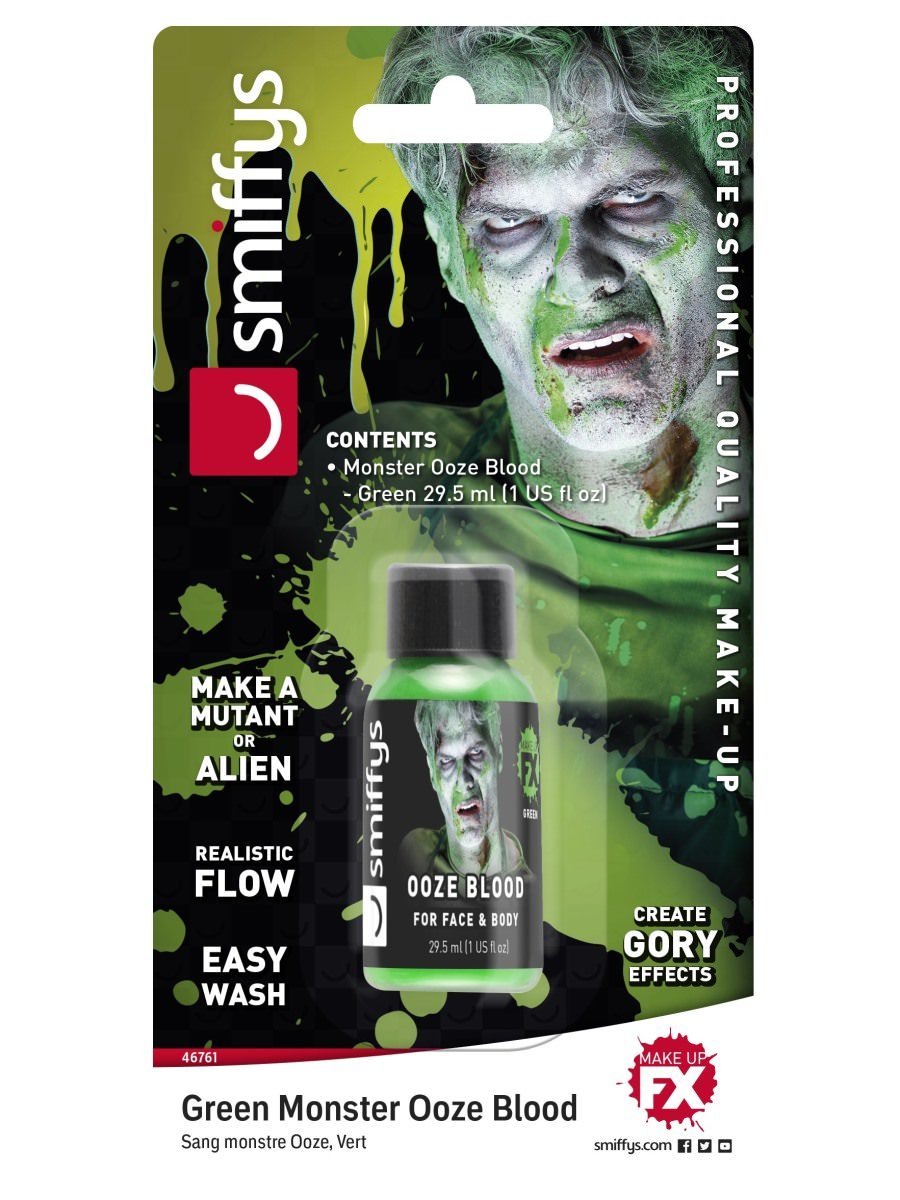 Size Chart Monster Ooze Blood Green 30ml Makeup Accessory