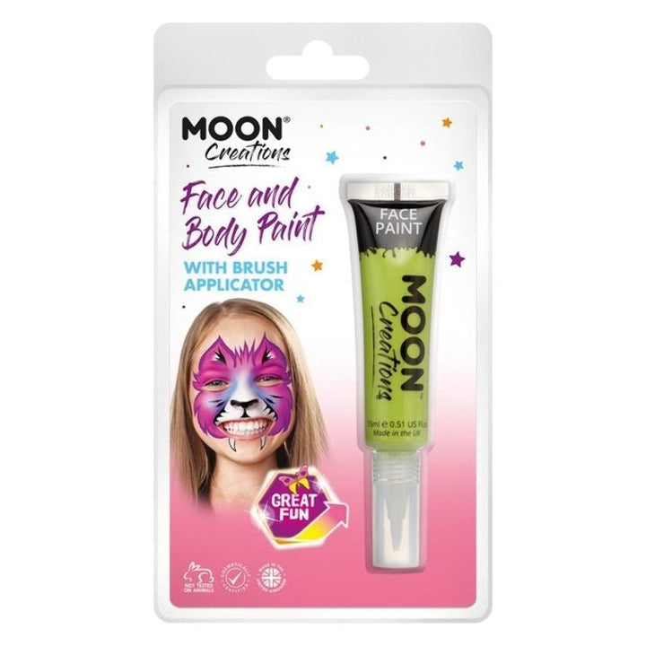 Moon Creations Face & Body Paints With Brush Applicator, 15ml Clamshell Costume Make Up_15