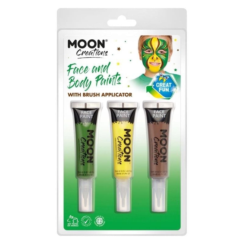 Moon Creations Face & Body Paints and Brush Jungle Set Costume Make Up_1