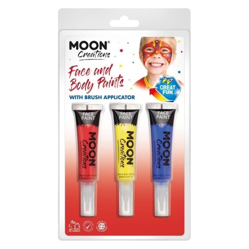 Moon Creations Face & Body Paints and Brush Superhero Set Costume Make Up_1