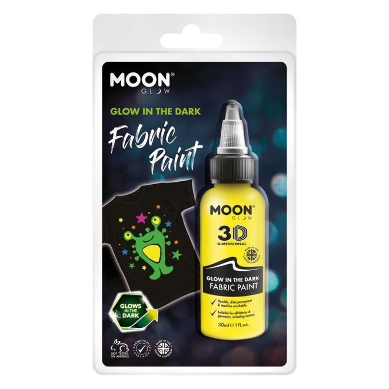Moon Glow In The Dark Fabric Paint 30ml Clamshell Costume Make Up 8