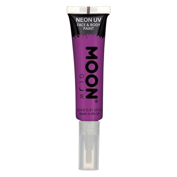 Moon Glow Intense Neon UV Face Paint Single, With Brush Applicator, 15ml Costume Make Up_5