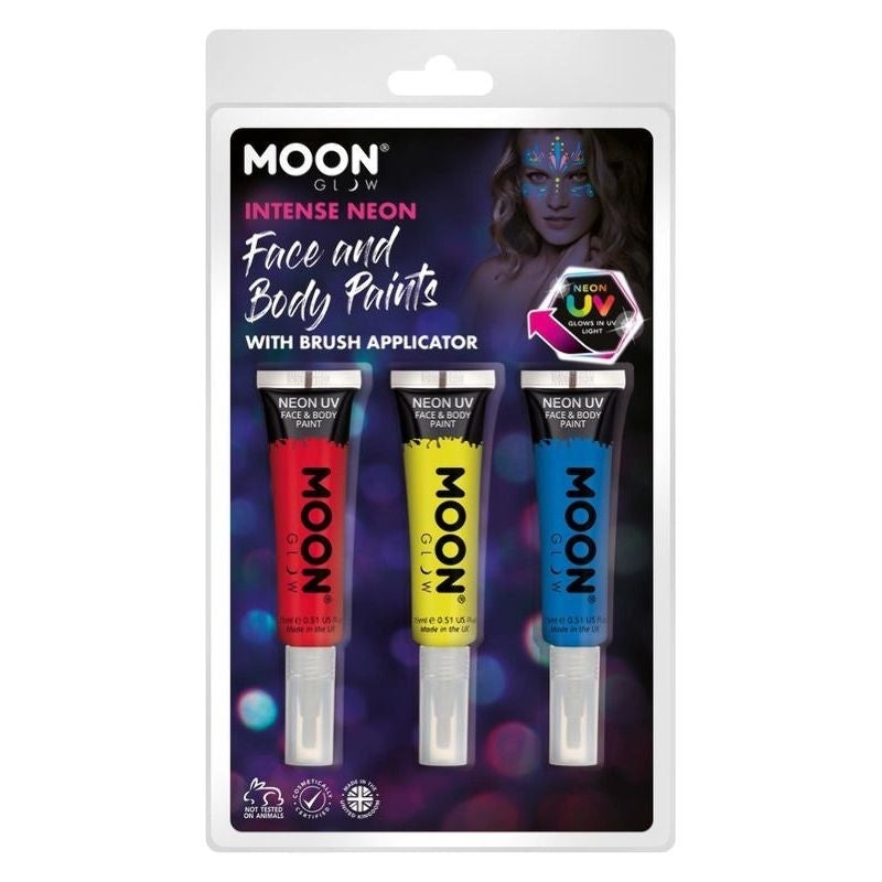 Moon Glow Intense Neon UV Face Paint and Brush M03215 Costume Make Up_1