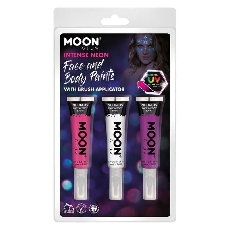 Moon Glow Intense Neon UV Face Paint and Brush M03222 Costume Make Up_1