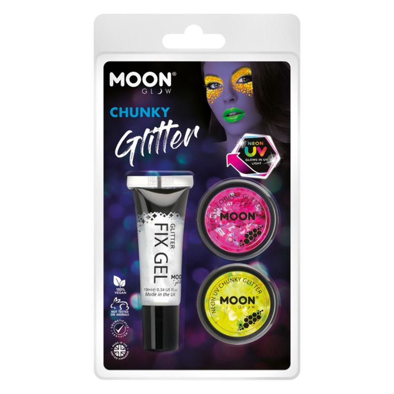 Moon Glow - Neon UV Chunky Glitter M27204 Costume Make Up 1