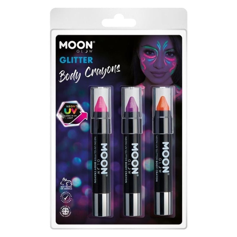 Moon Glow Neon UV Glitter Body Crayons M39580 Costume Make Up_1