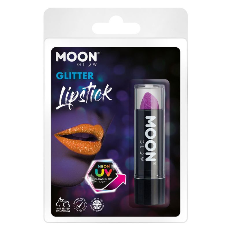 Moon Glow - Neon UV Glitter Lipstick Purple M40579 Costume Make Up_1