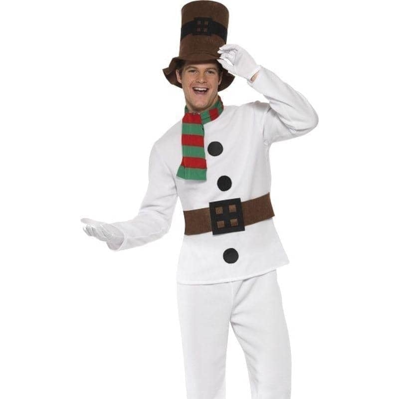 Mr Snowman Costume Adult White Brown_3