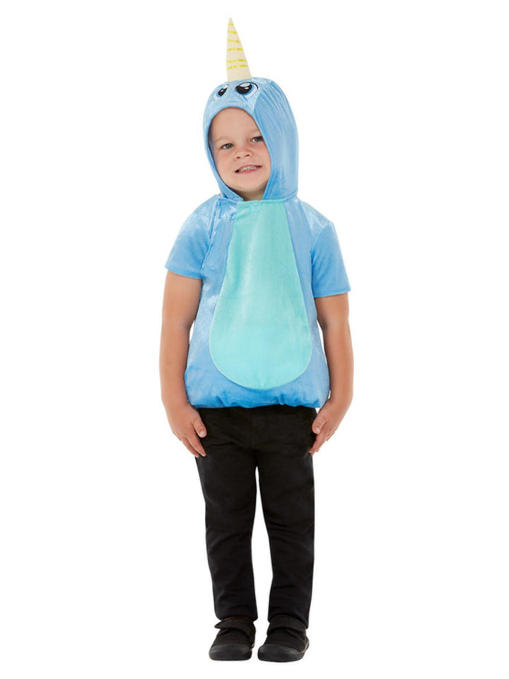 Narwhal Costume Toddler All In One Hooded Top Blue_2