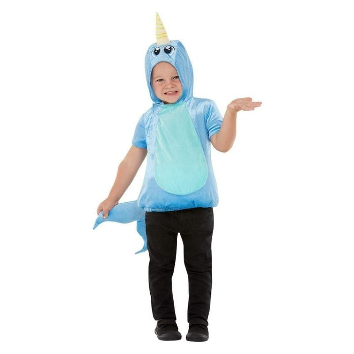 Narwhal Costume Toddler All In One Hooded Top Blue_1