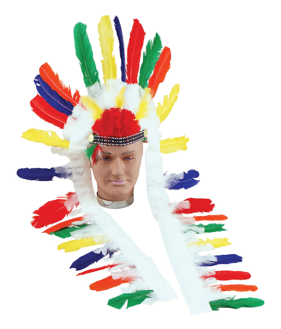Native American Inspired Mens Indian Headress Multi Costume Accessories Male Halloween_1