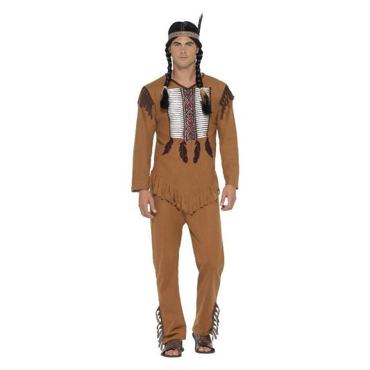 Native American Inspired Warrior Costume Adult Brown 2