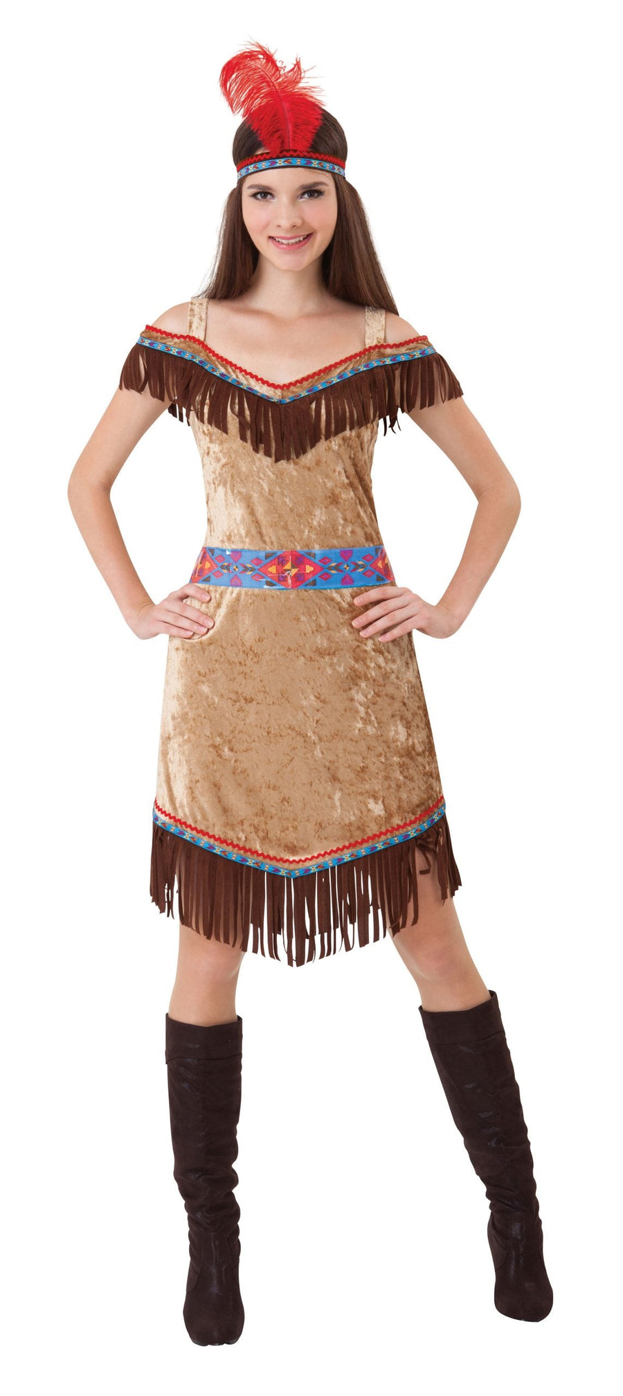 Native American Inspired Womens Indian Lady Deluxe Adult Costume Female Halloween_1