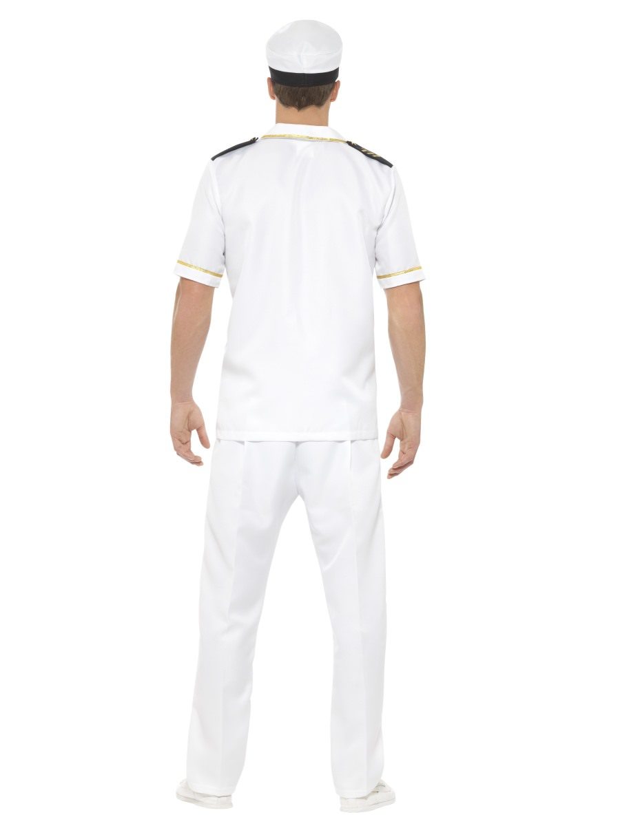 Naval Captain Costume Adult White Shirt Hat Trousers_4