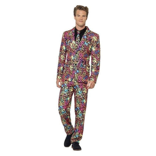 Neon Suit Adult Jacket Trousers Tie Set Costume 2