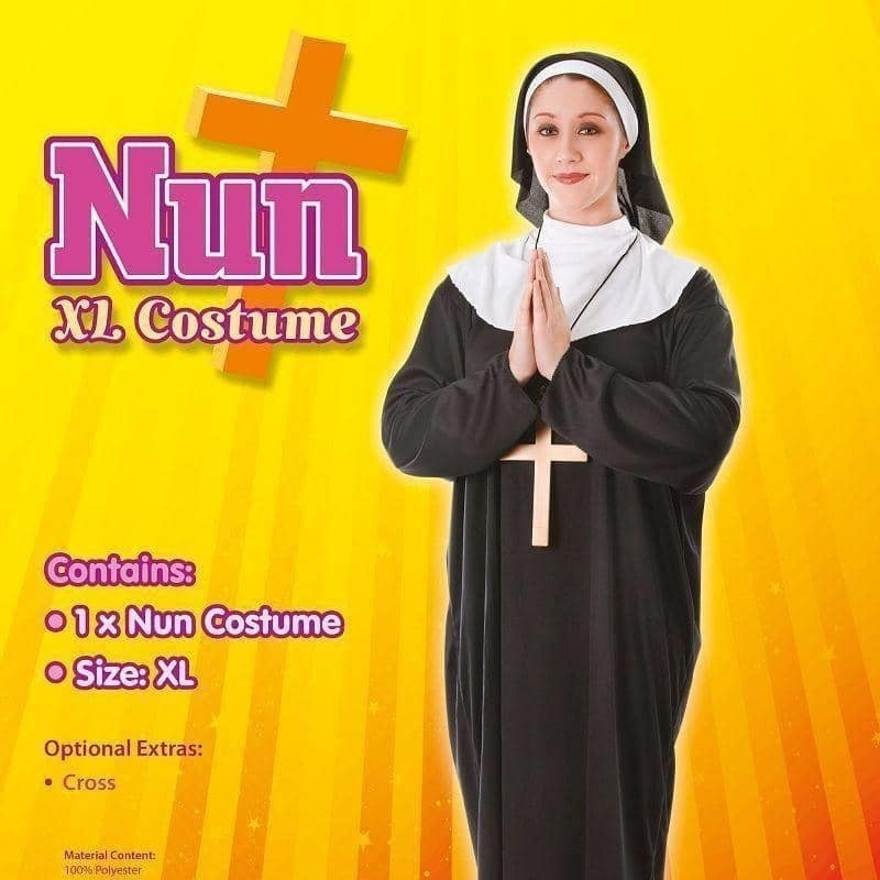 Nun Adult Costume Plus Size Black Robes_3