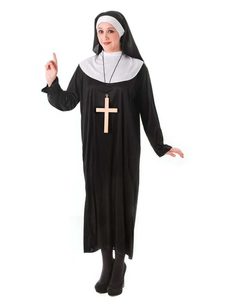 Nun Adult Costume Plus Size Black Robes_1