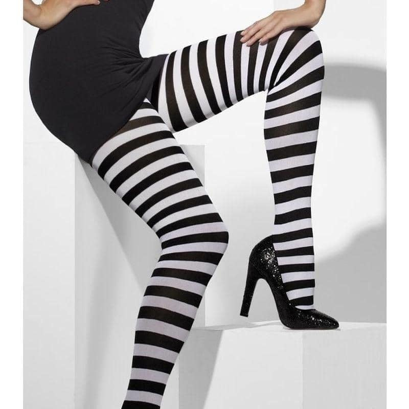 Opaque Tights Adult Black White 42761_1