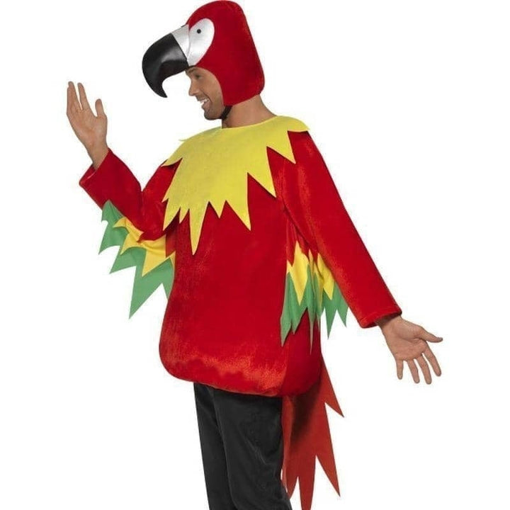 Parrot Costume Adult Red Yellow Green Jumpsuit Hood_3