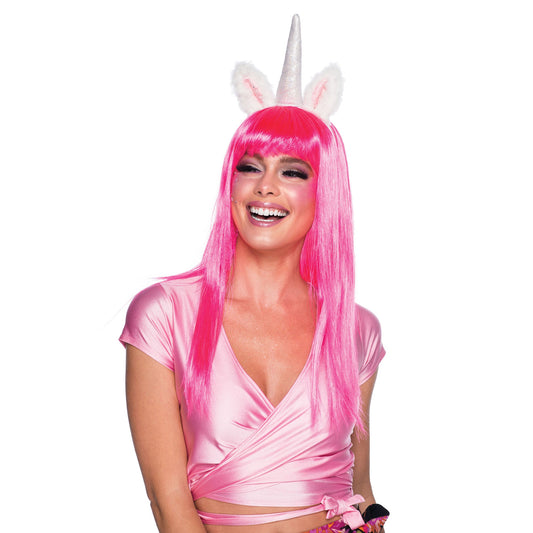 Passion Long Neon Pink Wig for Women 2