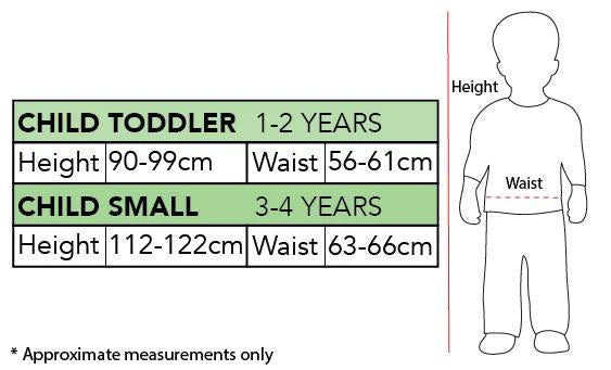 Size Chart Paw Patrol Chase Costume Baby Toddler