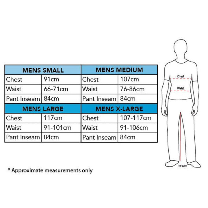 Size Chart Peacemaker Costume for Teens and Adults