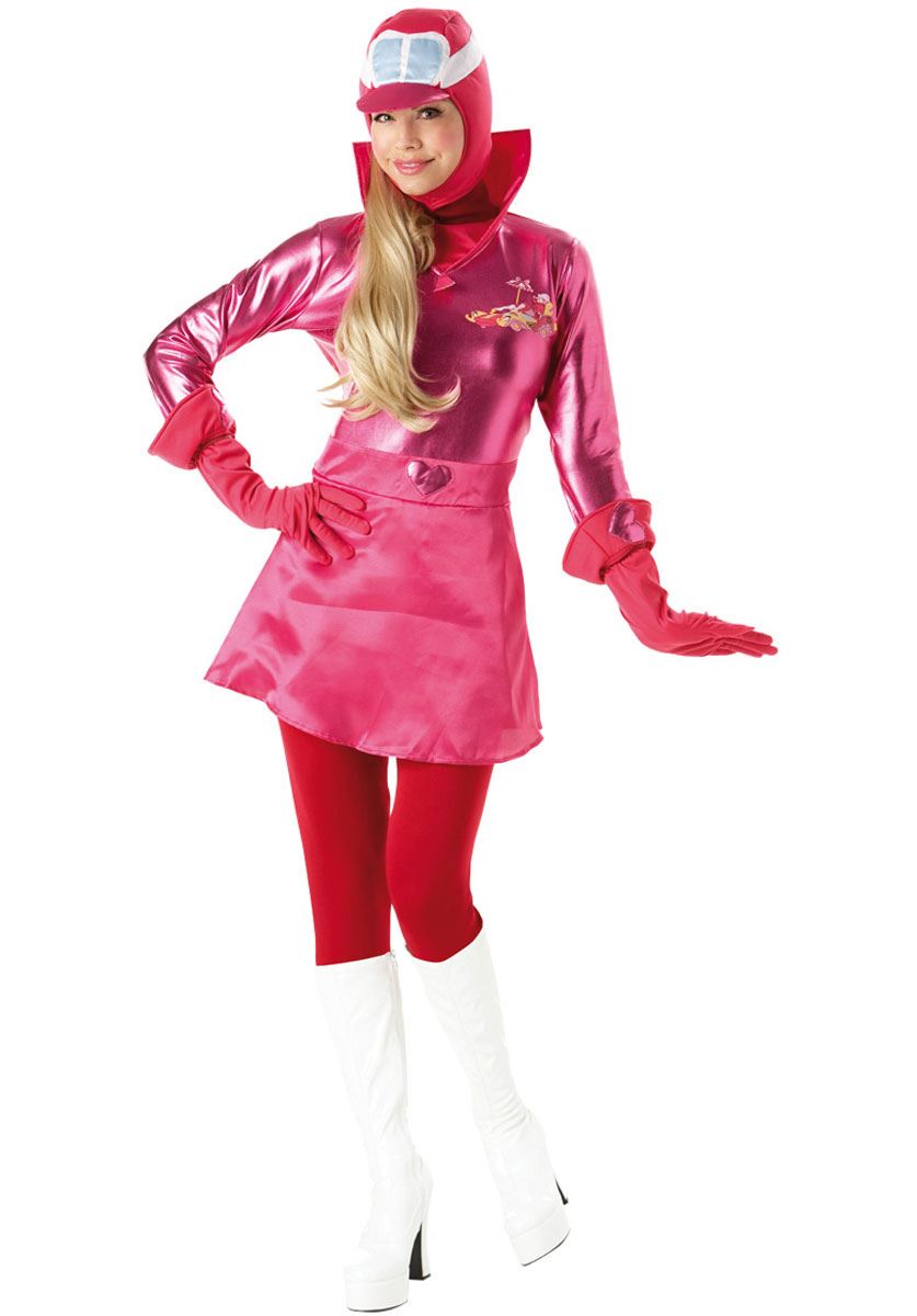 Penelope Pitstop Costume Ladies Pink Wacky Races Dress_1