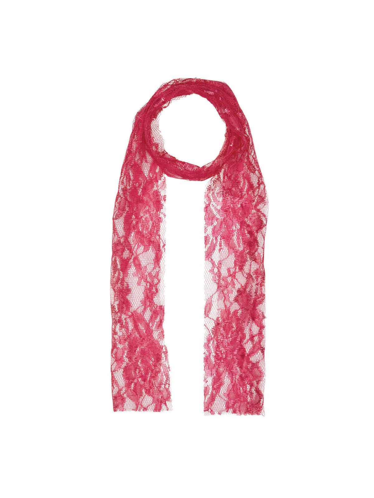 Pink 80s Neon Lace Scarf Costume Accessory 2