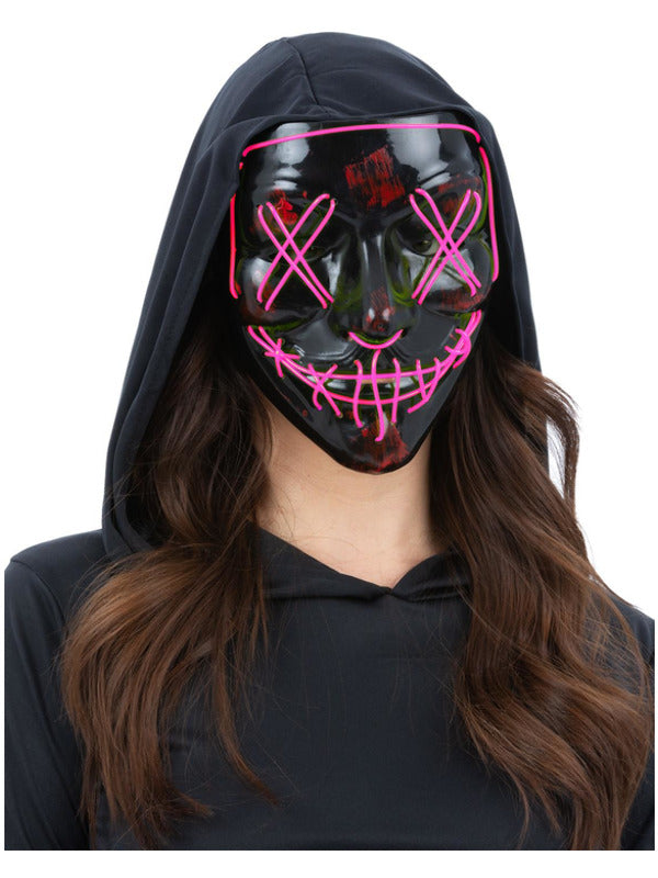 Pink Light Up LED Stitch Mask The Purge Pink Light Up LED Stitch Mask The Purge