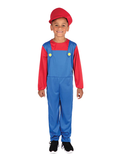 Plumber Boy Childrens Mario Costume Plumber Boy Childrens Mario Costume