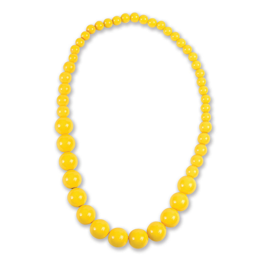 Pop Art Big Pearl Necklace Yellow Costume Accessories Female_1
