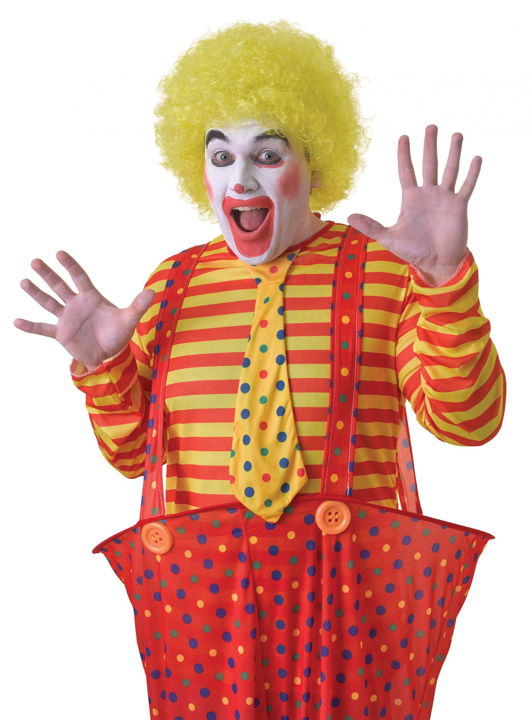 Pop Wig Yellow Clown Curly Hair_1