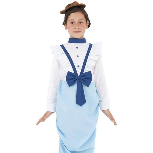Posh Victorian Costume Kids Blue White Dress Hat 2