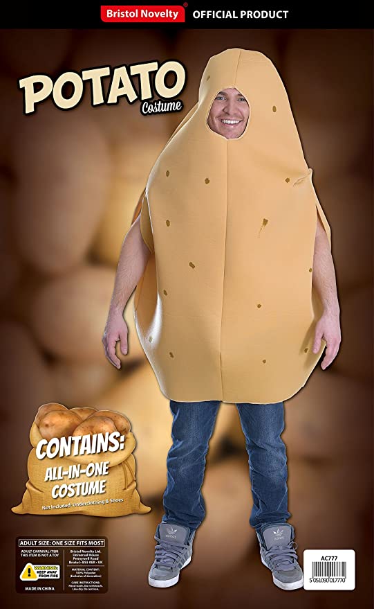 Size Chart Potato Costume Adult One Size