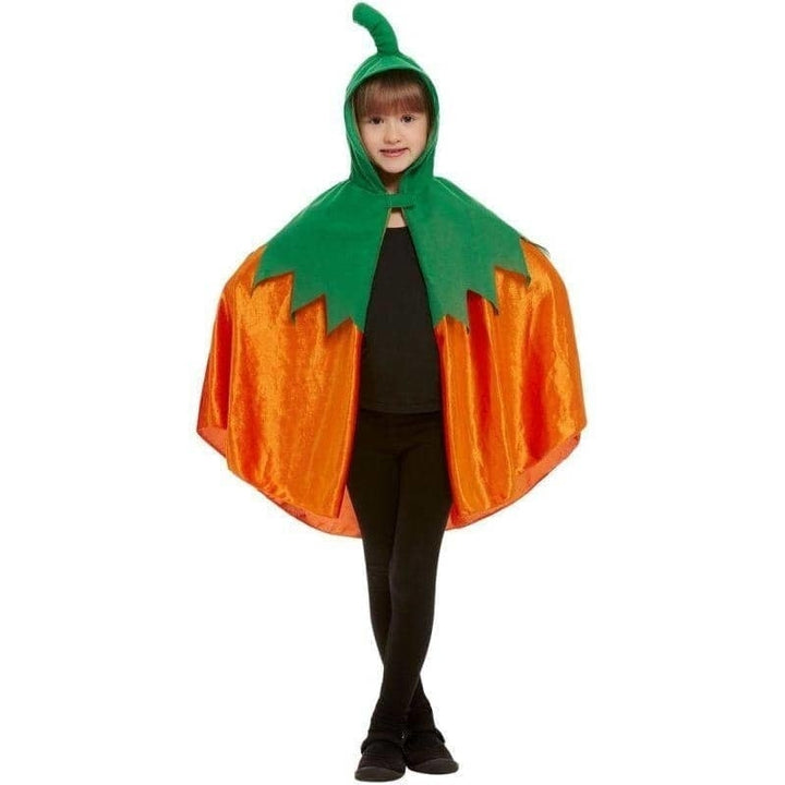 Pumpkin Hooded Cape Child Orange_1