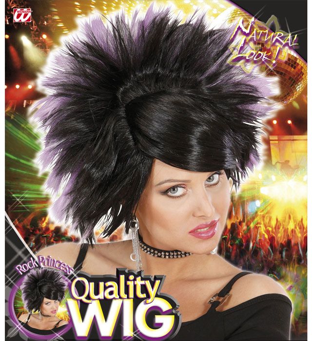 Rock Princess Wig Black/Purple -In Box