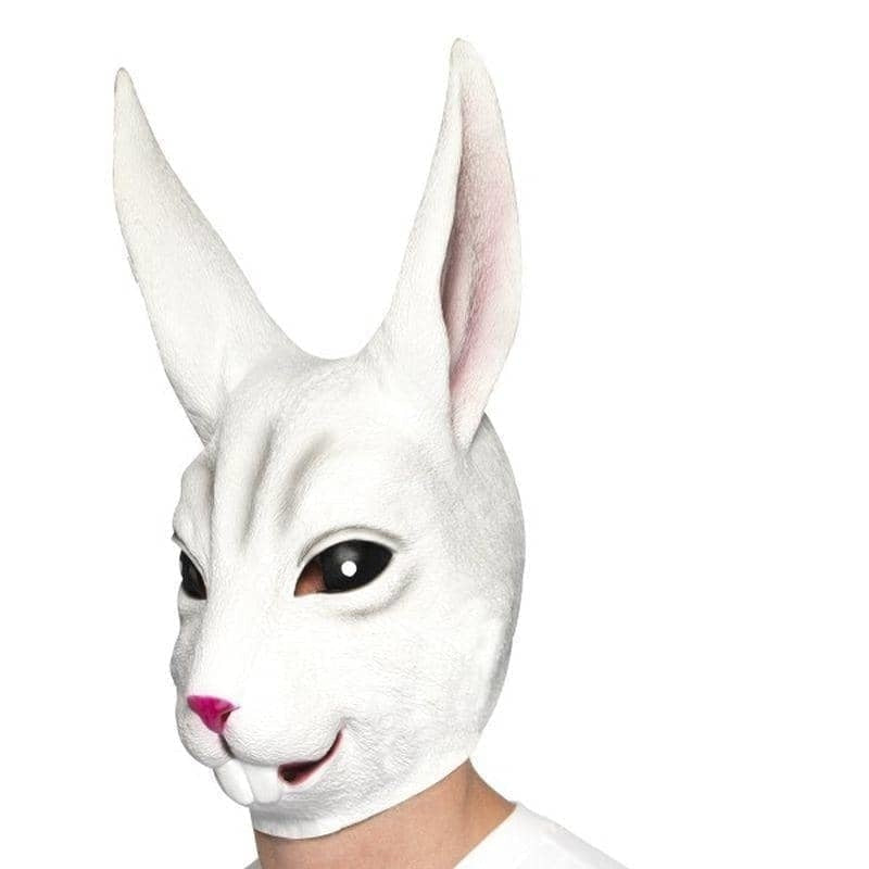 Rabbit Mask Adult Latex White Rabbit Mask Adult Latex White