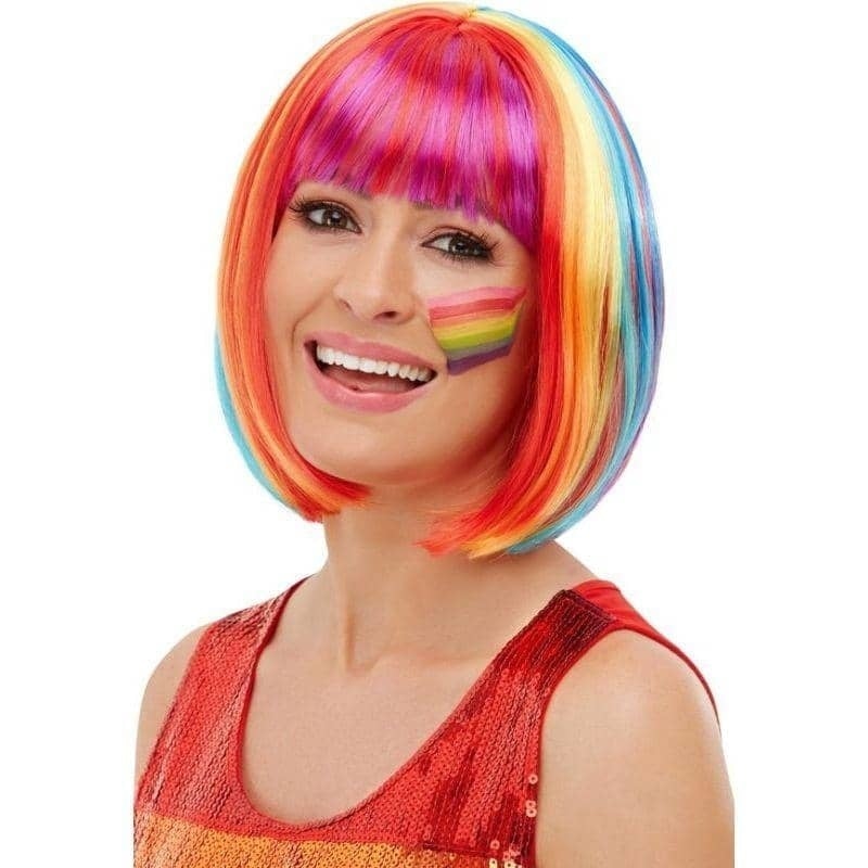 Rainbow Bob Wig Adult Multi_1