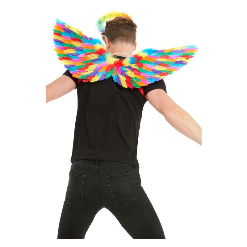 Rainbow Feather Wings Multi-Coloured Adult_2