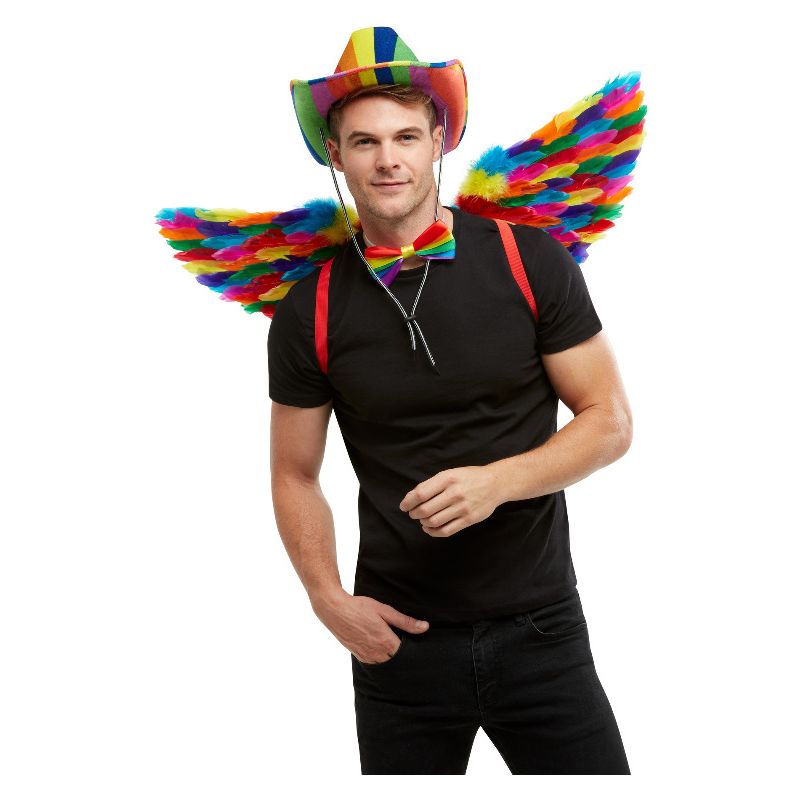 Rainbow Feather Wings Multi-Coloured Adult_1