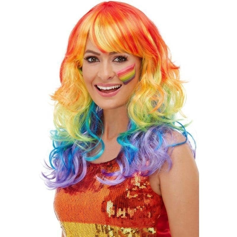 Rainbow Glam Wig Adult Multi_1