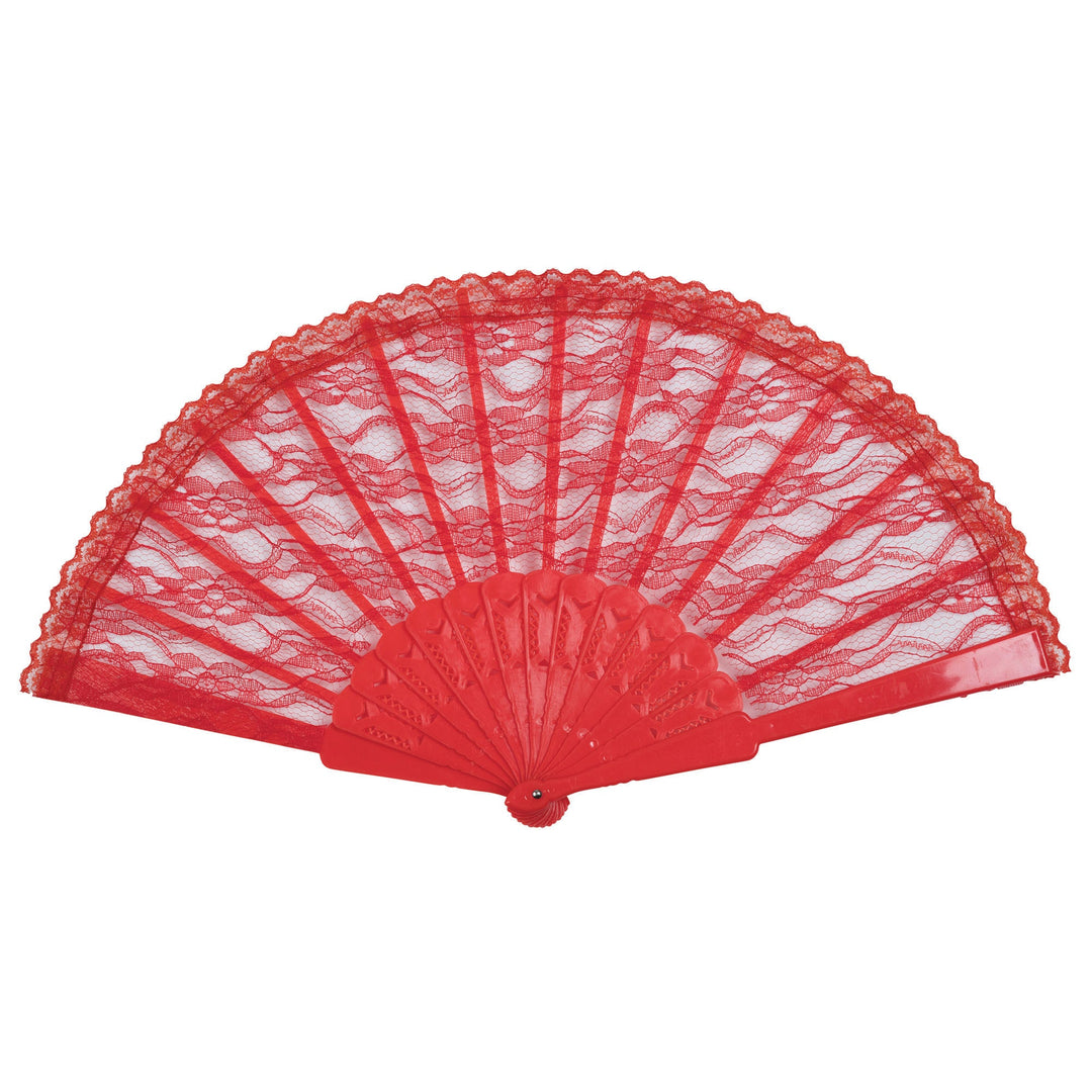 Red Lace Fan 23cm BA2153_1