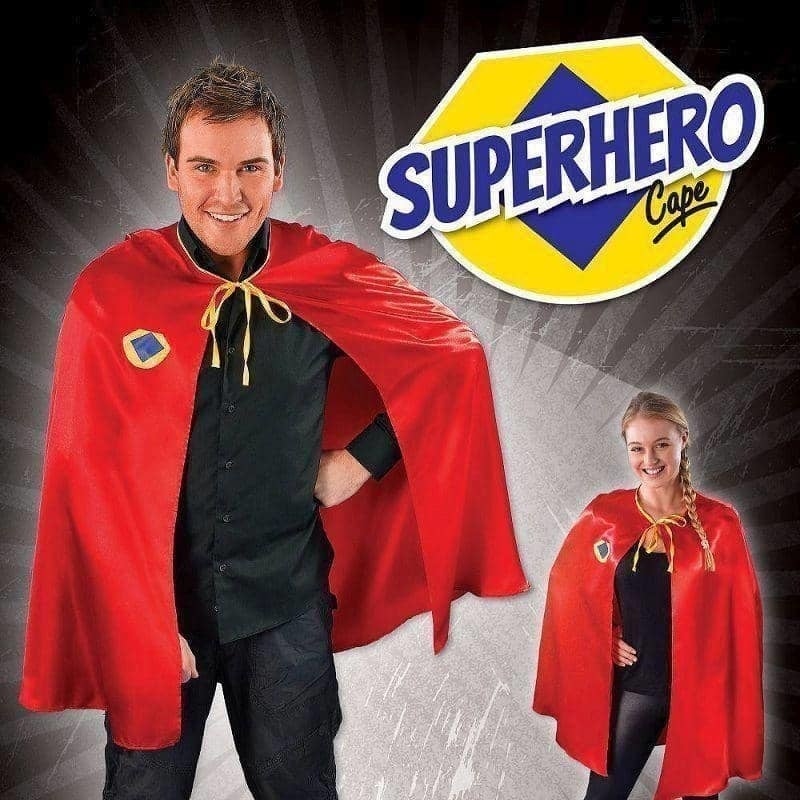 Red Superhero Cape Adult Costume 3