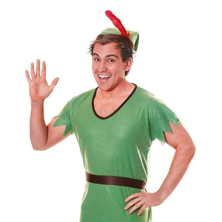 Robin Hood Elf Adult Costume Green Tunic with Hat_3