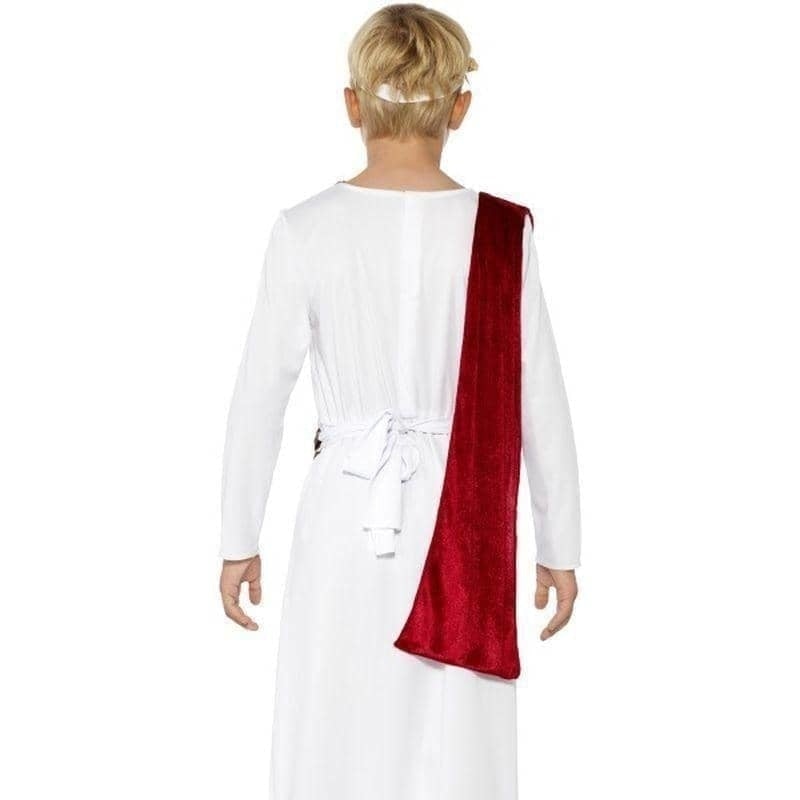 Roman Boy Costume Kids White Robe Red Sash Belt Headpiece_3