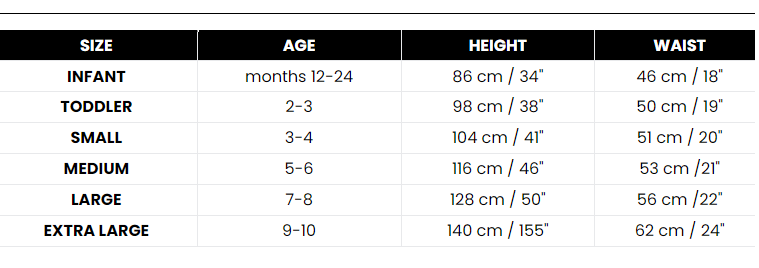 Size Chart Kids The Flash Costume From Justice League