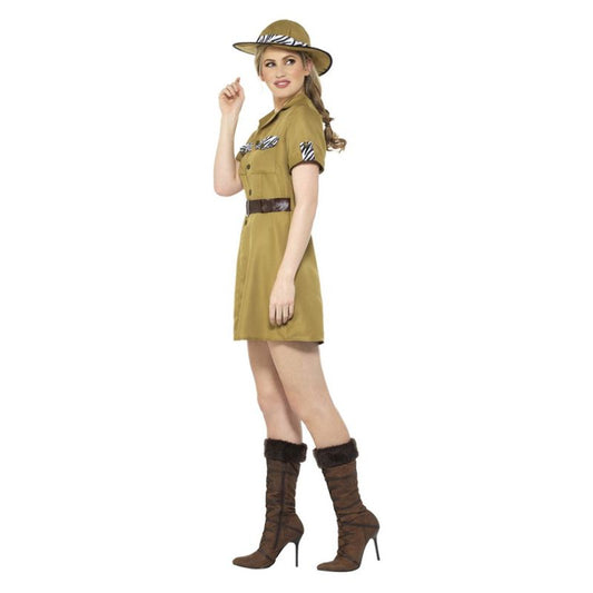 Safari Lady Costume Khaki Dress and Hat 2