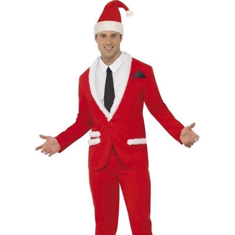 Santa Cool Costume Adult Red White_1