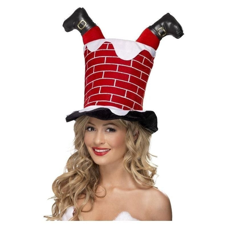 Size Chart Santa Stuck In Chimney Hat Adult Red Costume Accessory